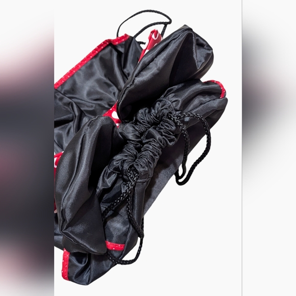 DisneyParks Minnie Mouse Ear/Red White Polka Dot Bow Ruffled Drawstring Backpack - Picture 5 of 15